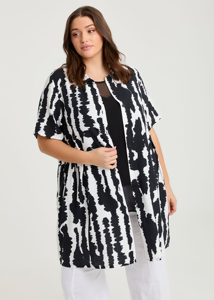Natural Skylar Abstract Duster, , hi-res