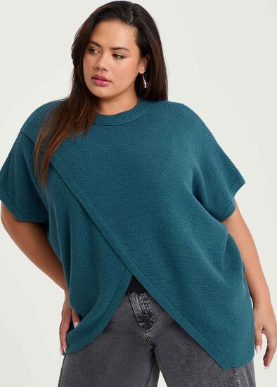 Split Front Relaxed Poncho