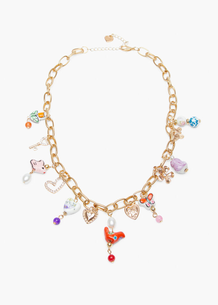Charm Statement Necklace, , hi-res