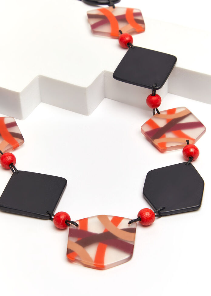 Hexagonal Resin Necklace, , hi-res