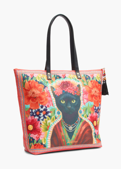 Flower Cat Tote Bag