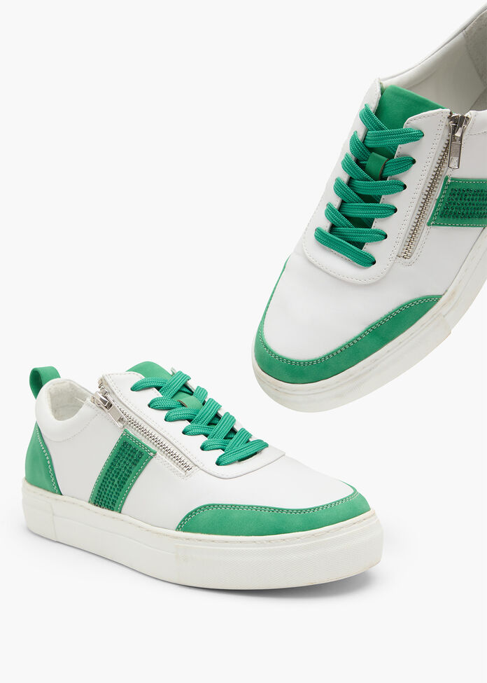Shop Plus Size Bling Side Zip Sneaker in Green | Taking Shape AU
