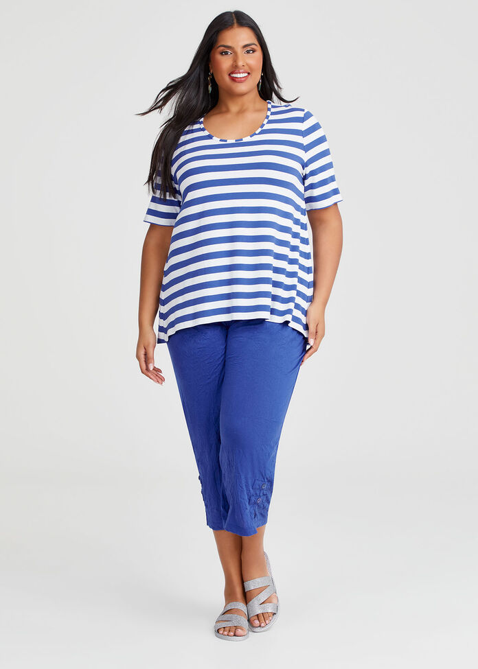 Ava Split Hem Crop Pant, , hi-res