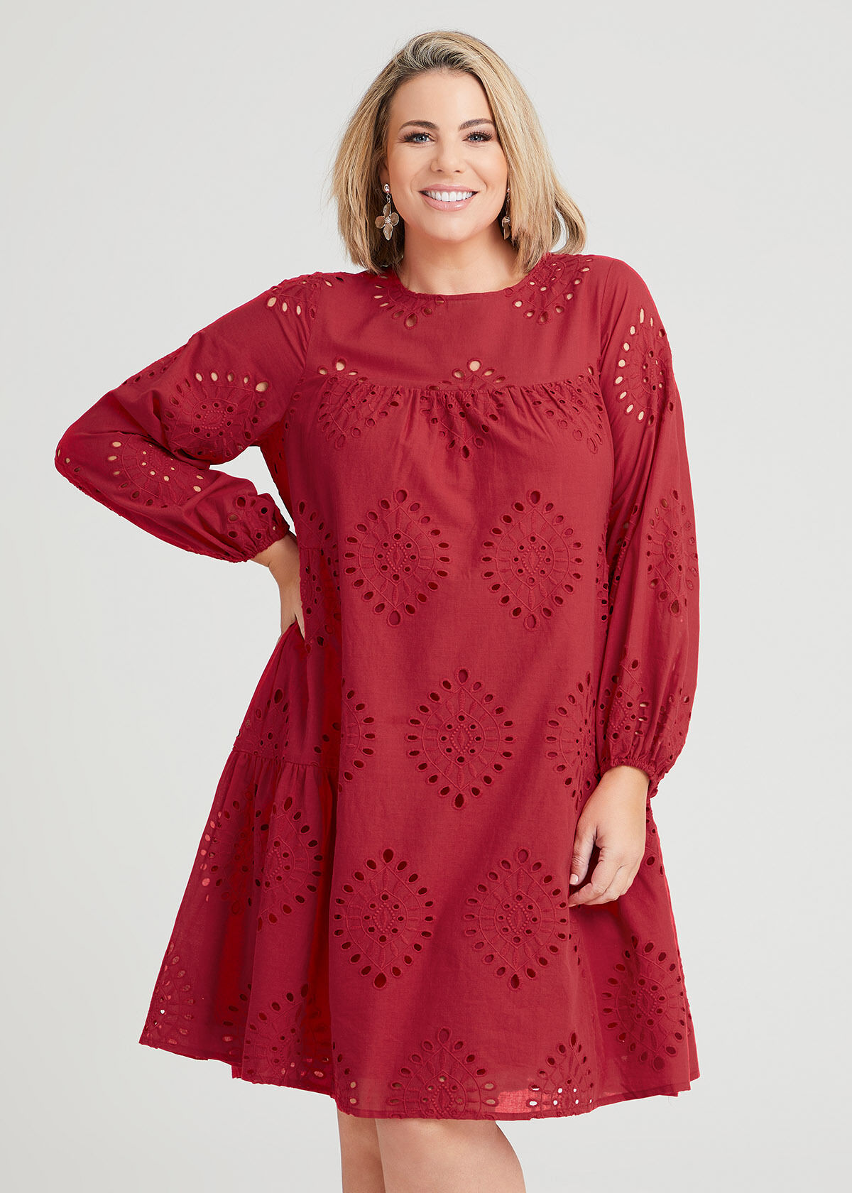 Cotton shift top dress plus size