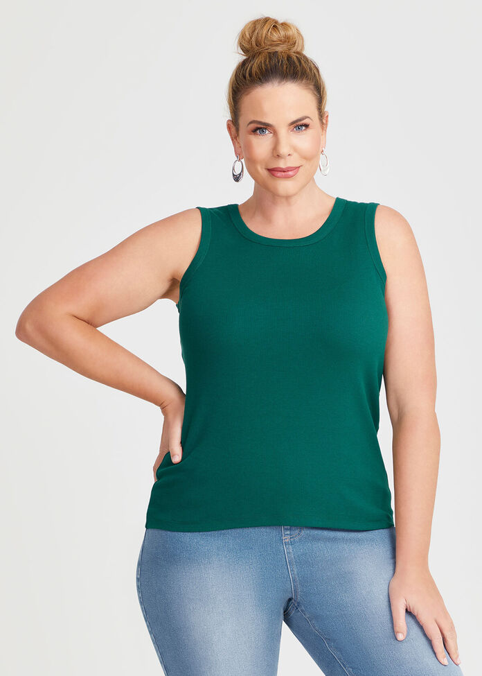 Cotton Modal Rib Tank, , hi-res