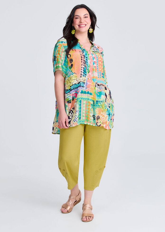 Sunshine Tie Neck Natural Tunic, , hi-res