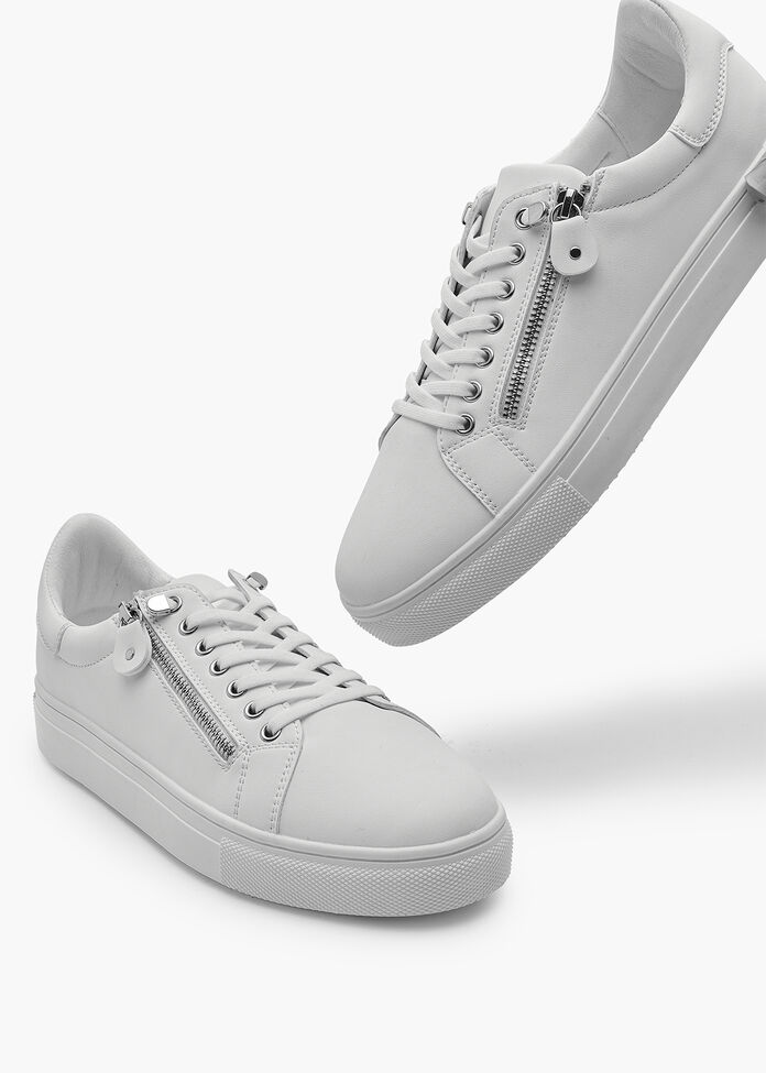 White Side Zip Sneaker, , hi-res