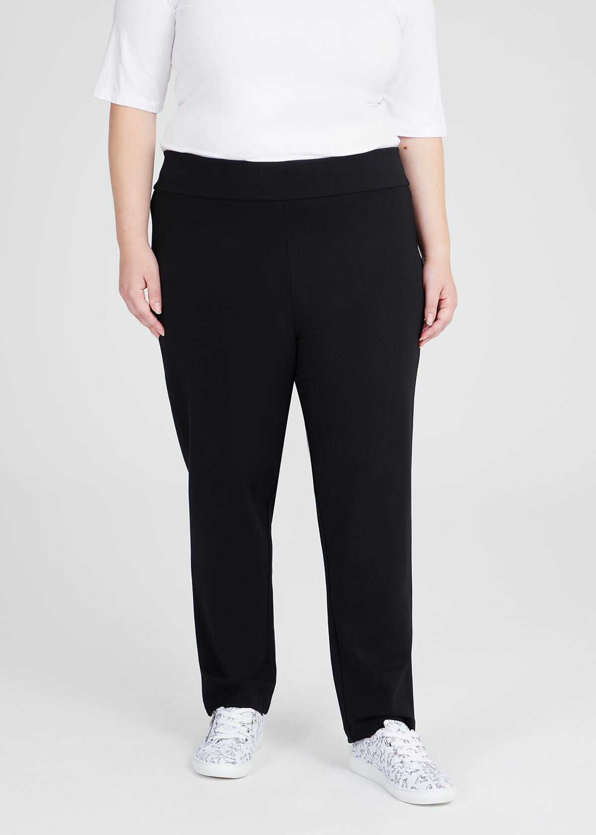 Shop Plus Size Petite Ponte Everyday Pant in Black Taking Shape AU
