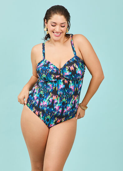Plus Size Ikat One Piece Swimsuit