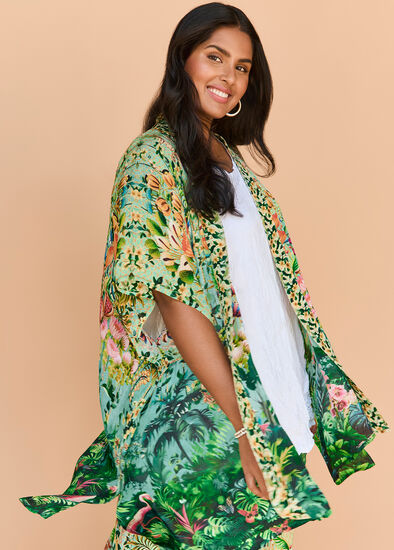 Plus Size Natural Kimono