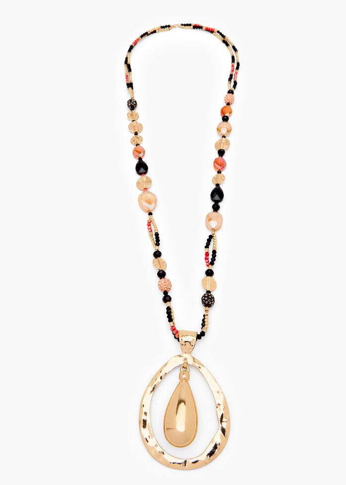 Beaded Gong Necklace, , hi-res