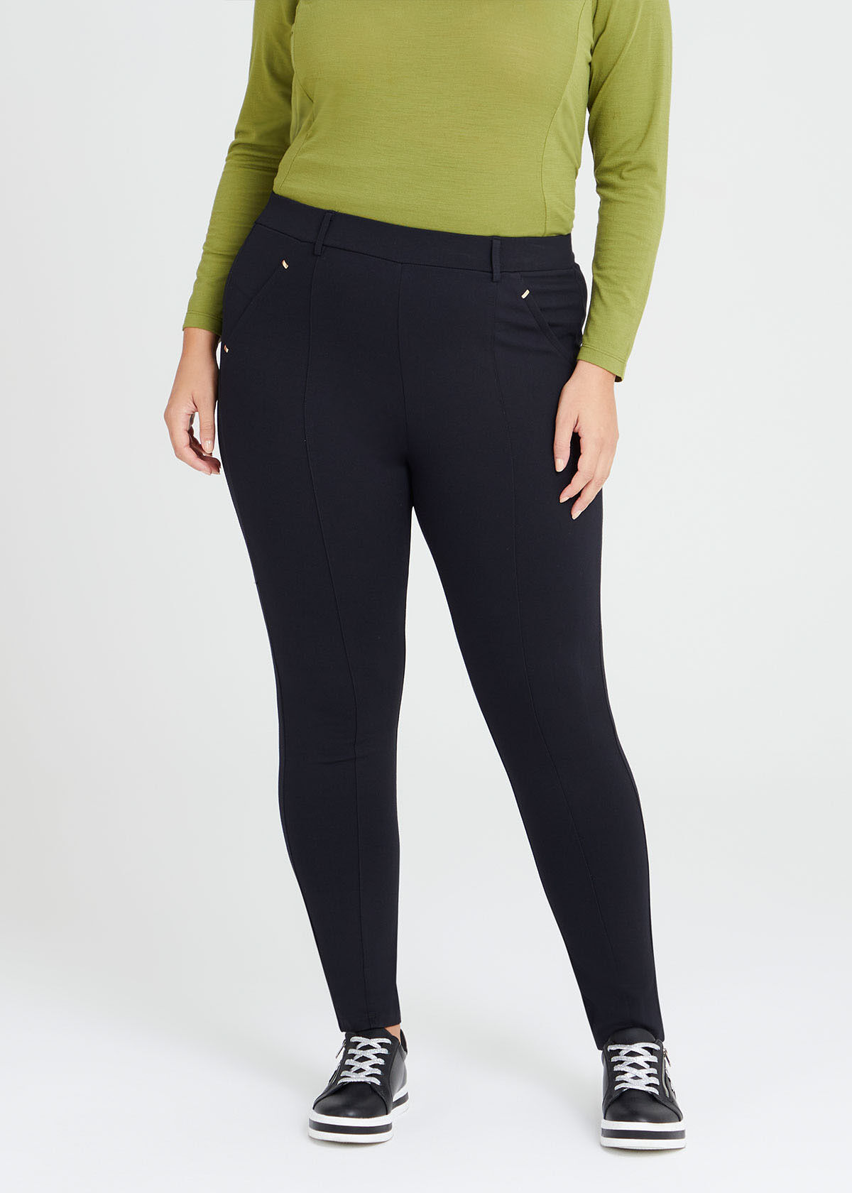 Stylish Plus Size Tall Leggings in Stretch Knit