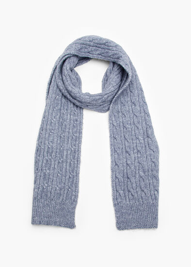 Mottled Cable Knit Scarf