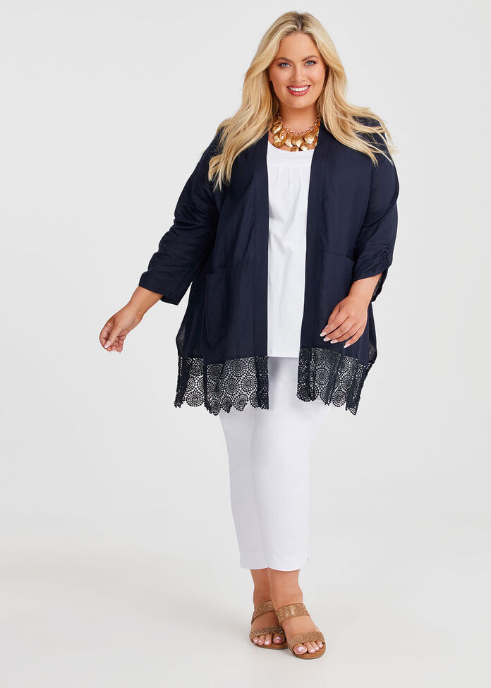 Lace & Linen Bamboo Jacket, , hi-res