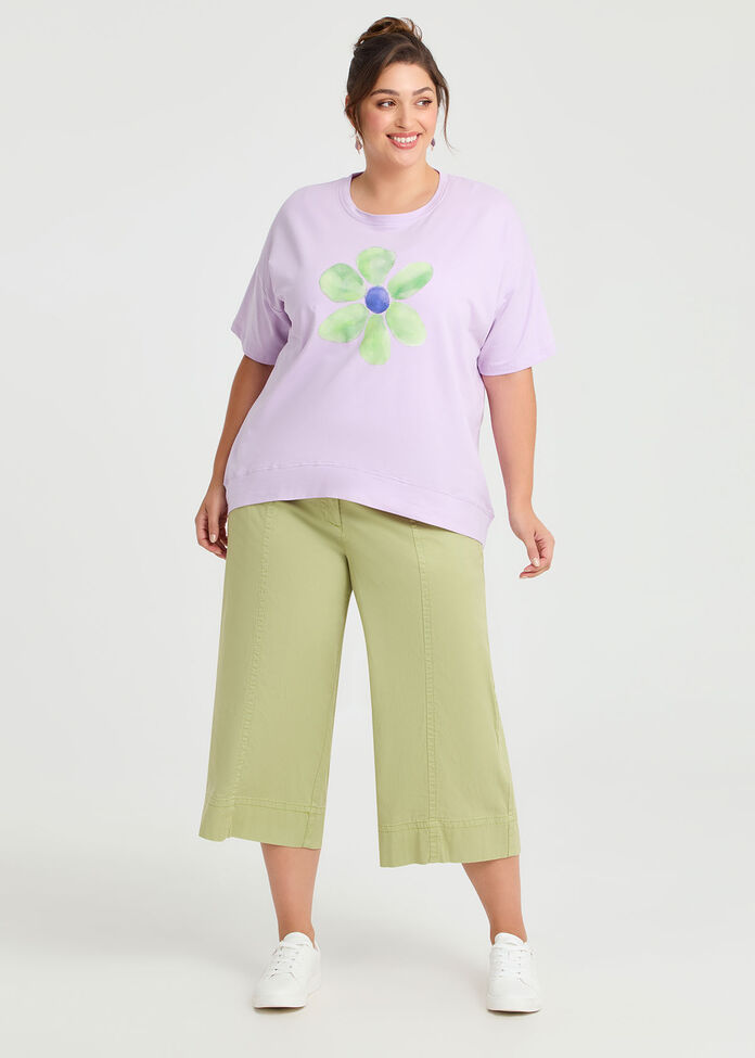 Cotton Flower Sweatshirt, , hi-res