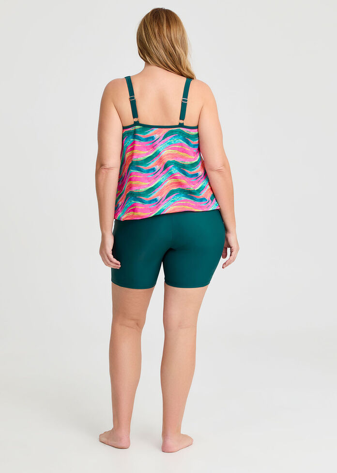 Waves Print Blouson Tankini, , hi-res
