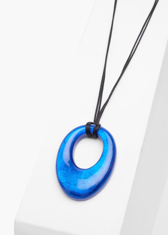 Resin Drop Collar Necklace (Amber)