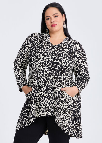 Plus Size Relaxed Animal Tunic