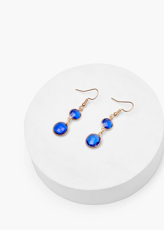 Double Drop Crystal Earrings, , hi-res