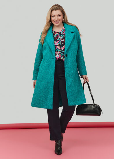 Plus Size Cocoon Longline Jacket