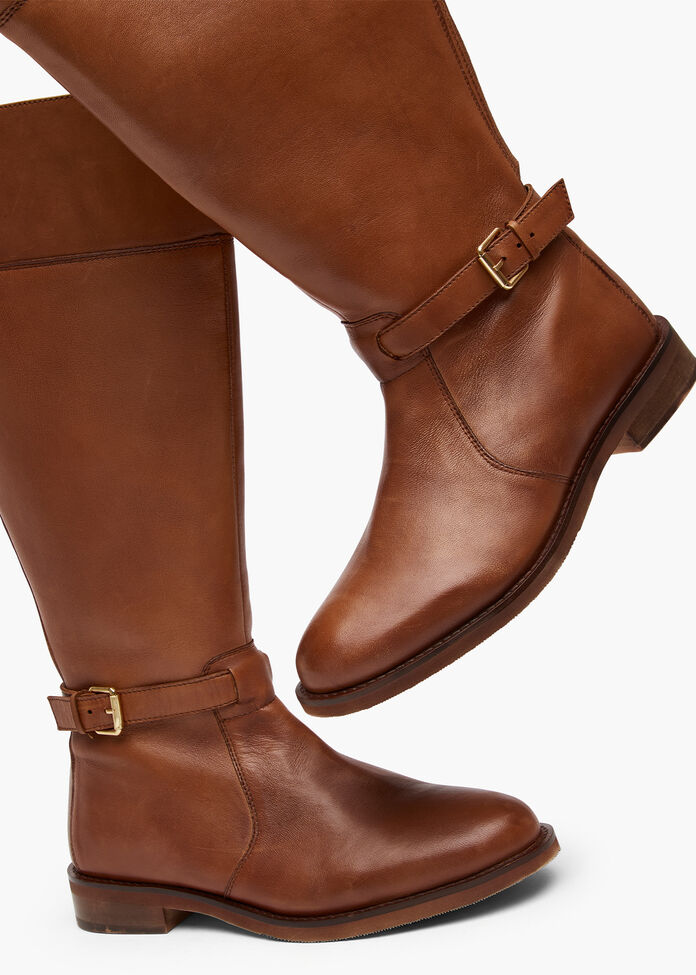 Leather Buckle Knee Boot, , hi-res