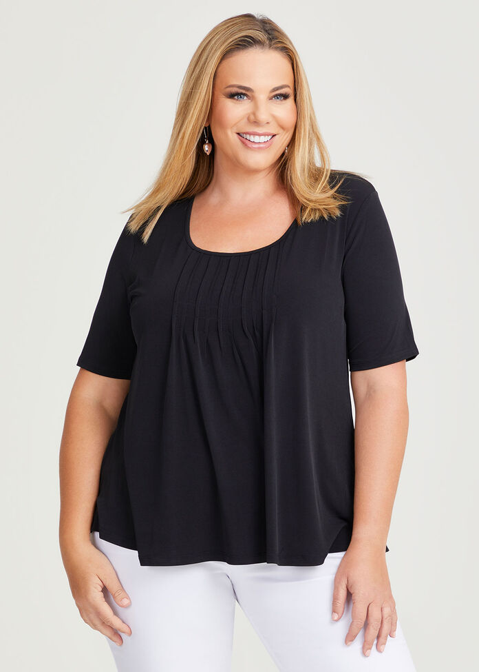 Pintuck Detail Top, , hi-res