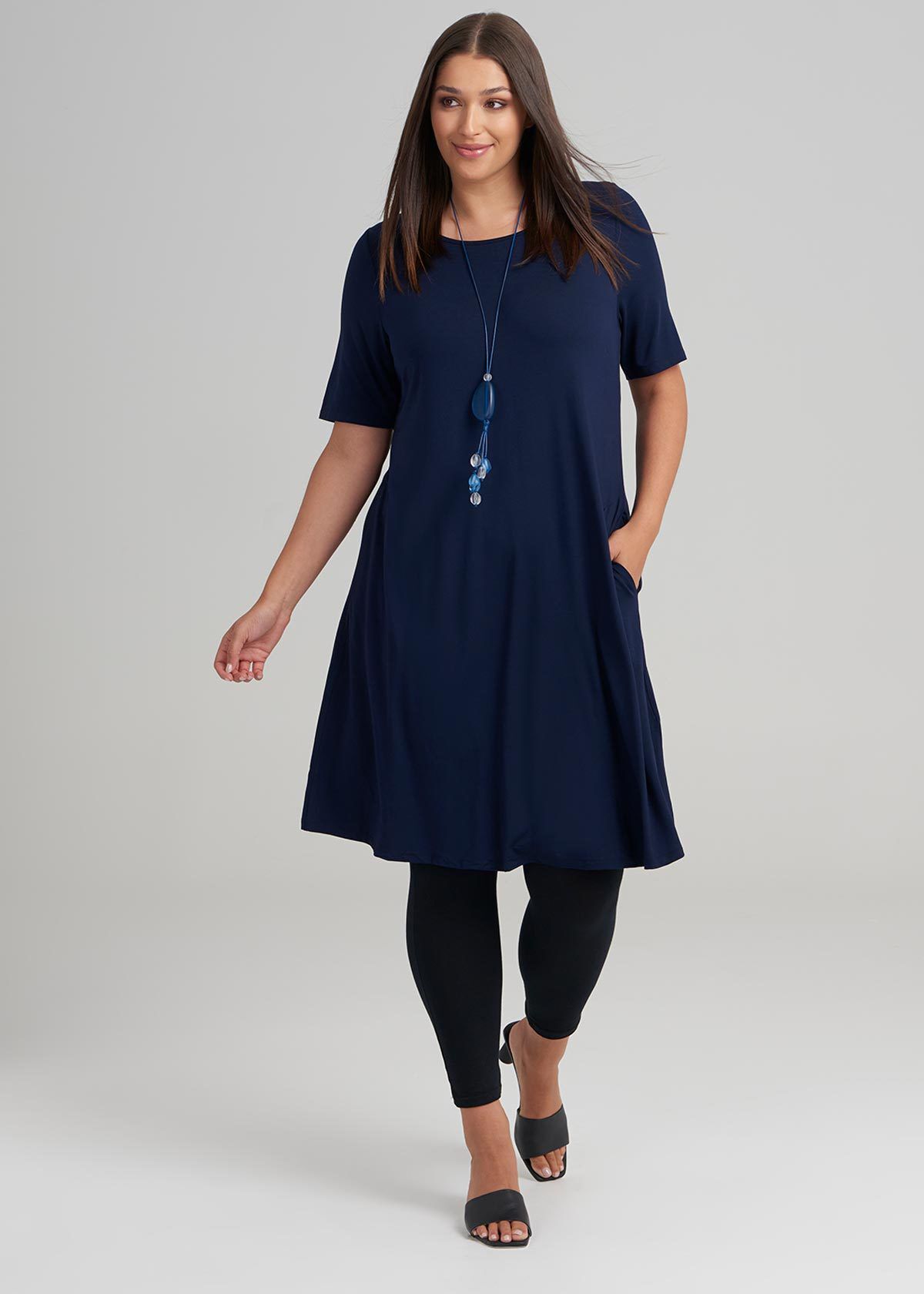 Shop Plus Size Bamboo Essential Dress in Black Taking Shape AU