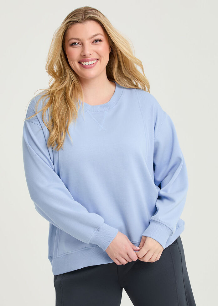 Luxe Touch Rib Detail Sweatshirt, , hi-res