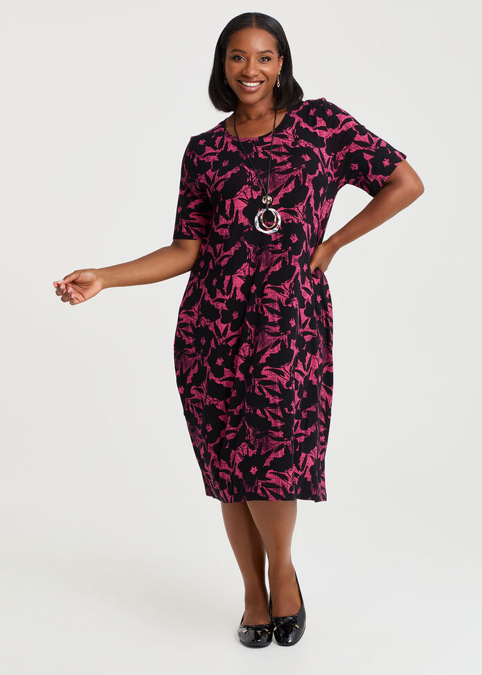 Natural Abstract Adele Dress, , hi-res