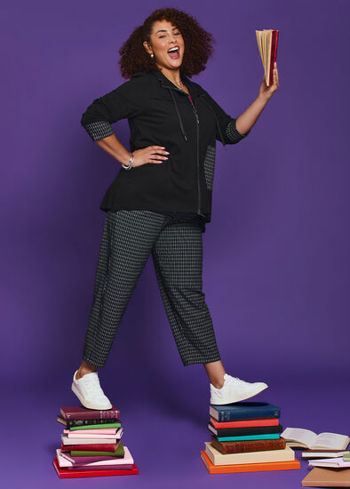 Plus Size Plaid Ponte Pant
