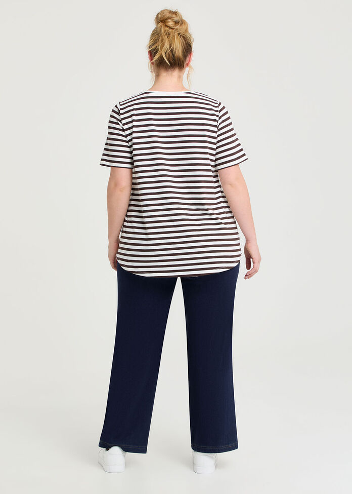 Shop Plus Size Good Earth Australian Cotton Stripe T-shirt, Stripes ...