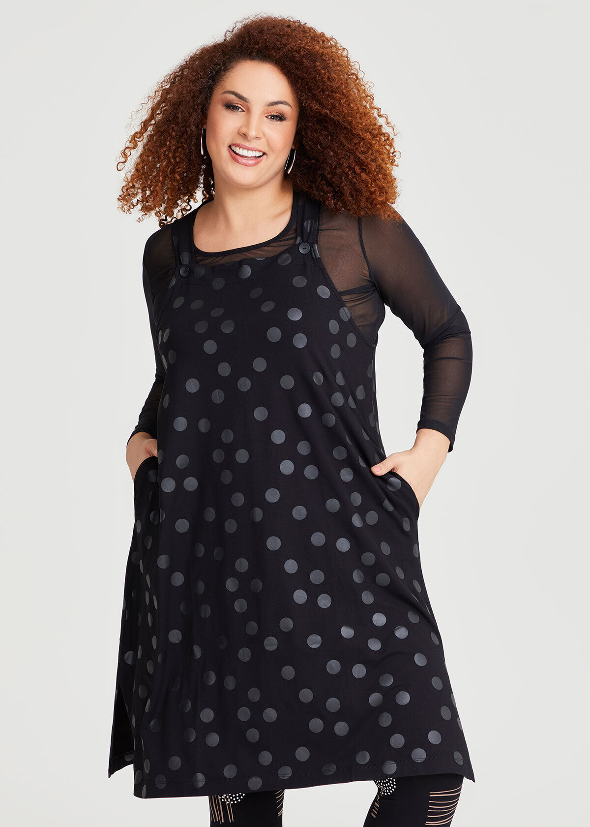 Spotty pinafore dress cheap