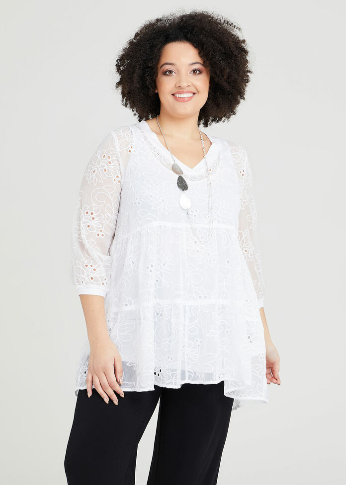 Shop Plus Size Daphne Embroidery Top in White | Sizes 12-30 | Taking ...