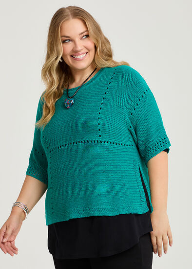 Plus Size Pointelle Knit Jumper