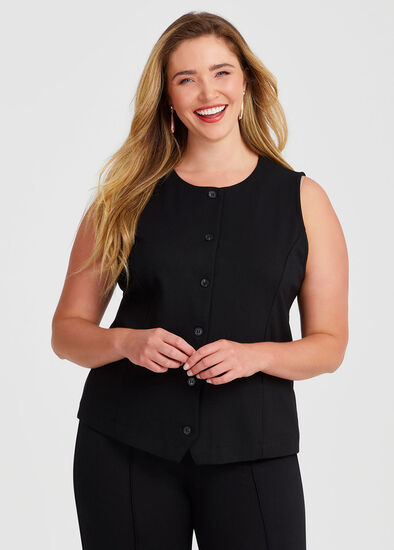 Plus Size Ponte Fitted Vest