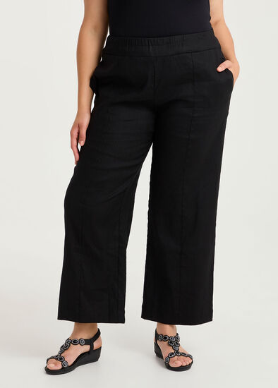 Plus Size Tall Stretch Linen Relax Wide Pant