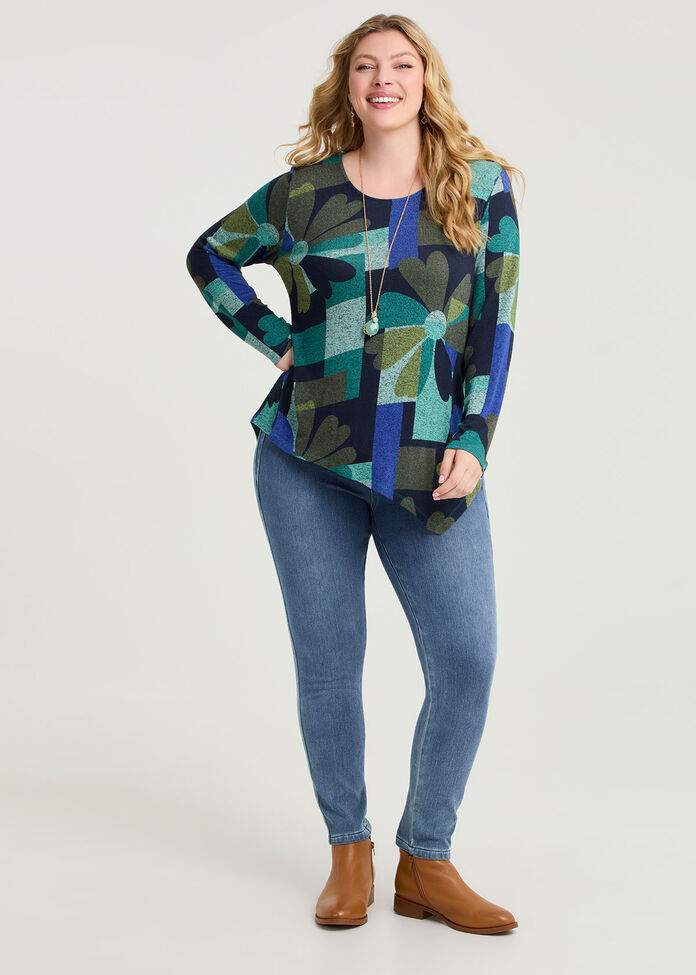 Bamboo Cosy Block Floral Print Top, , hi-res