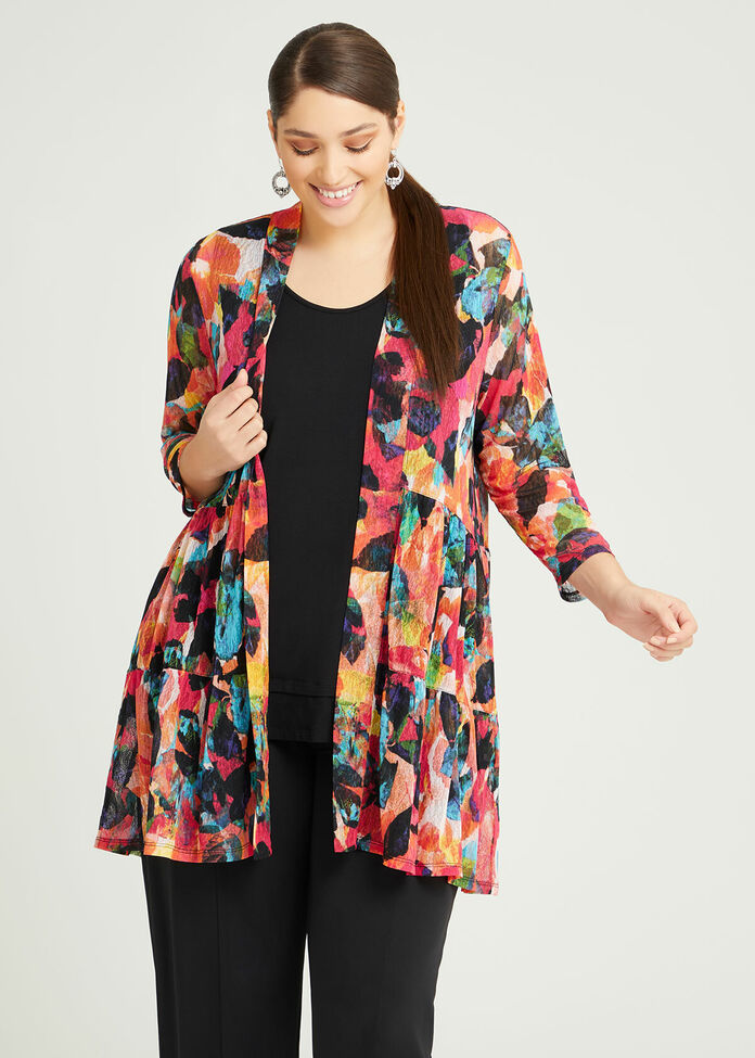 Shop Plus Size Mesh Messina Tier Cardigan in Print | Sizes 12-30 ...