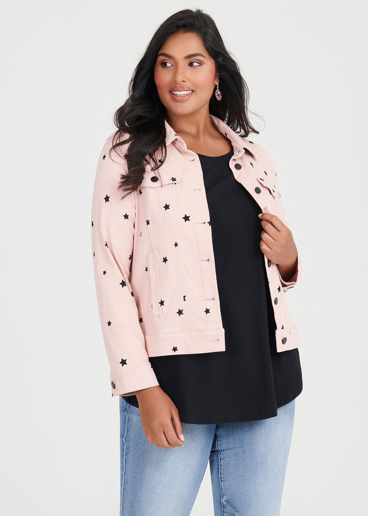 Shop The Star Denim Jacket in Pink in 
