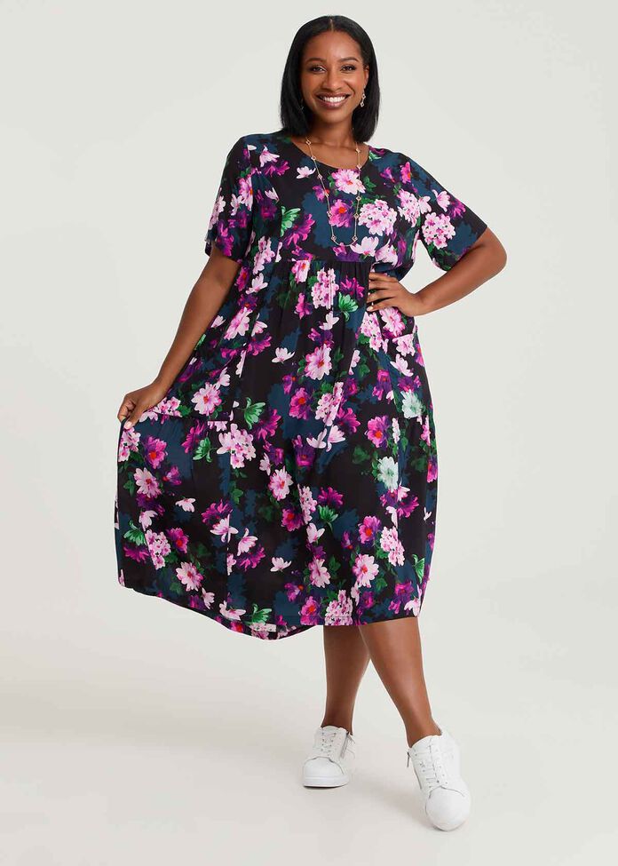 Natural Pocket Midi Dress, , hi-res