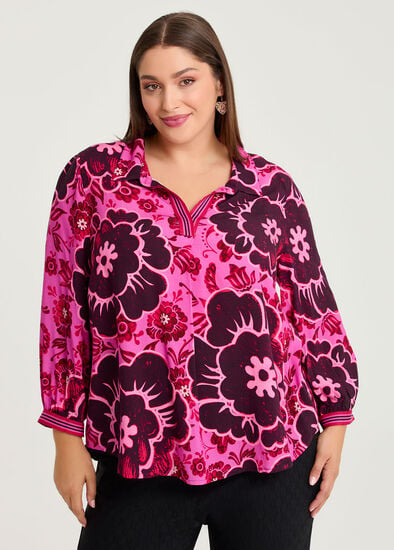 Plus Size Natural Fleur Tunic