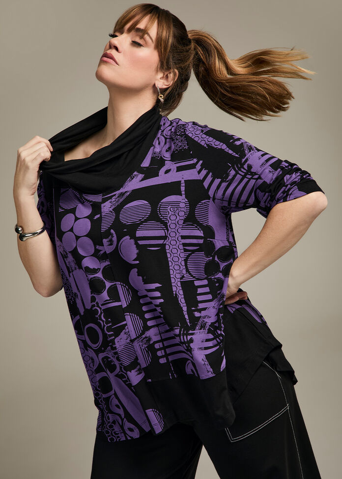 Natural Priya Splice Print Top, , hi-res