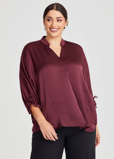 Plus Size Satin Statement Top