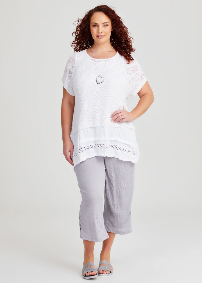 Pointelle Knit Overtop, , hi-res