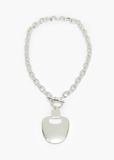 Metal Plate Short Necklace