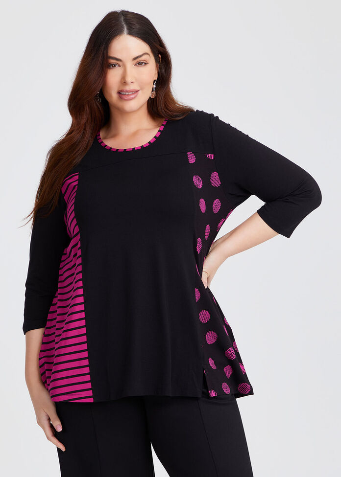 Natural Eden Stripe Spot Top, , hi-res