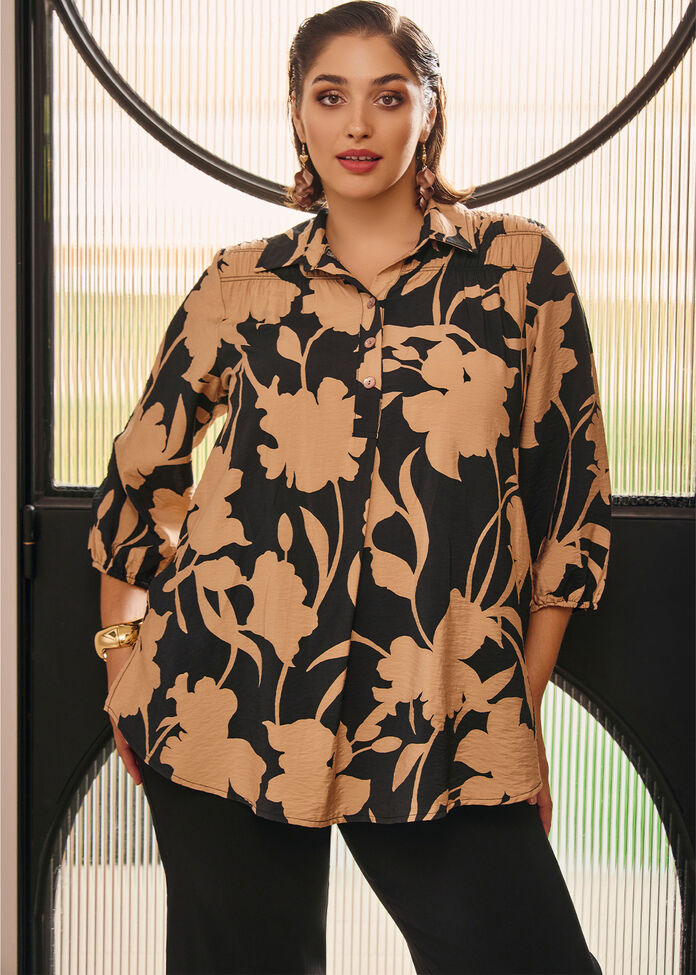 Floral Natural Tunic, , hi-res