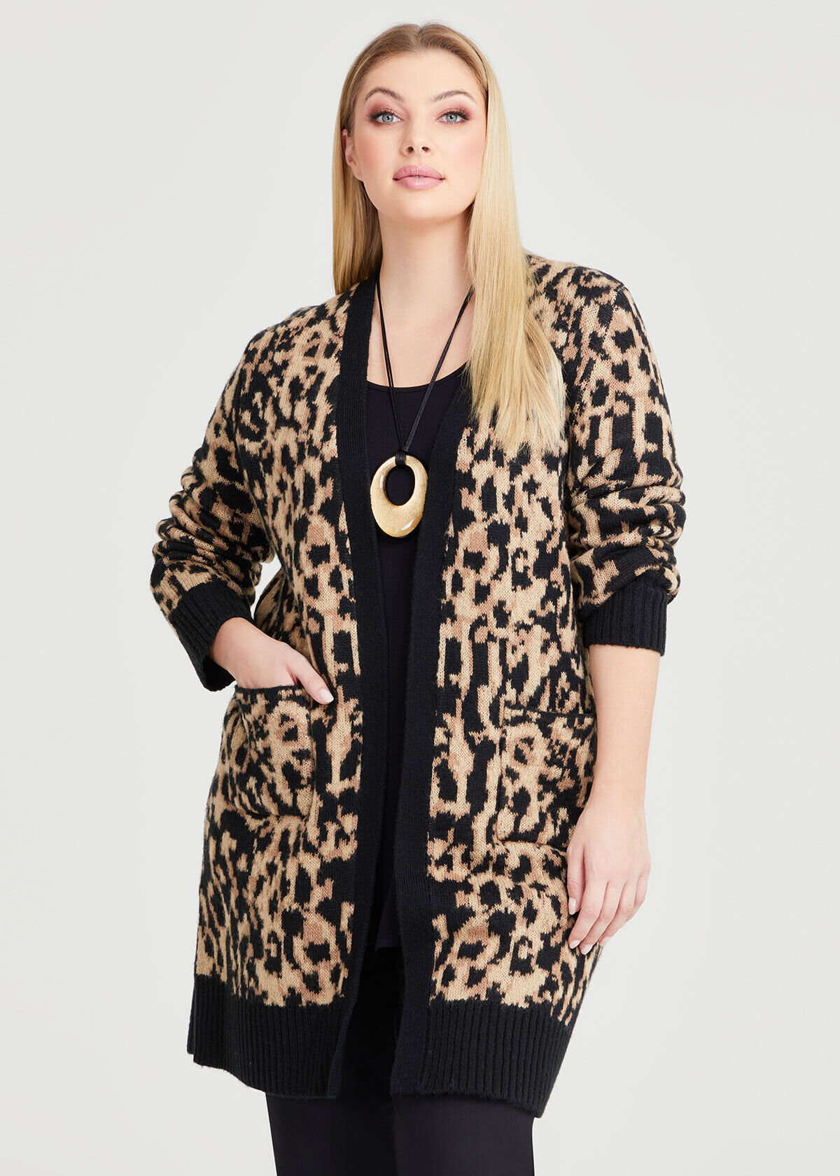 Leopard print longline cardigan shop