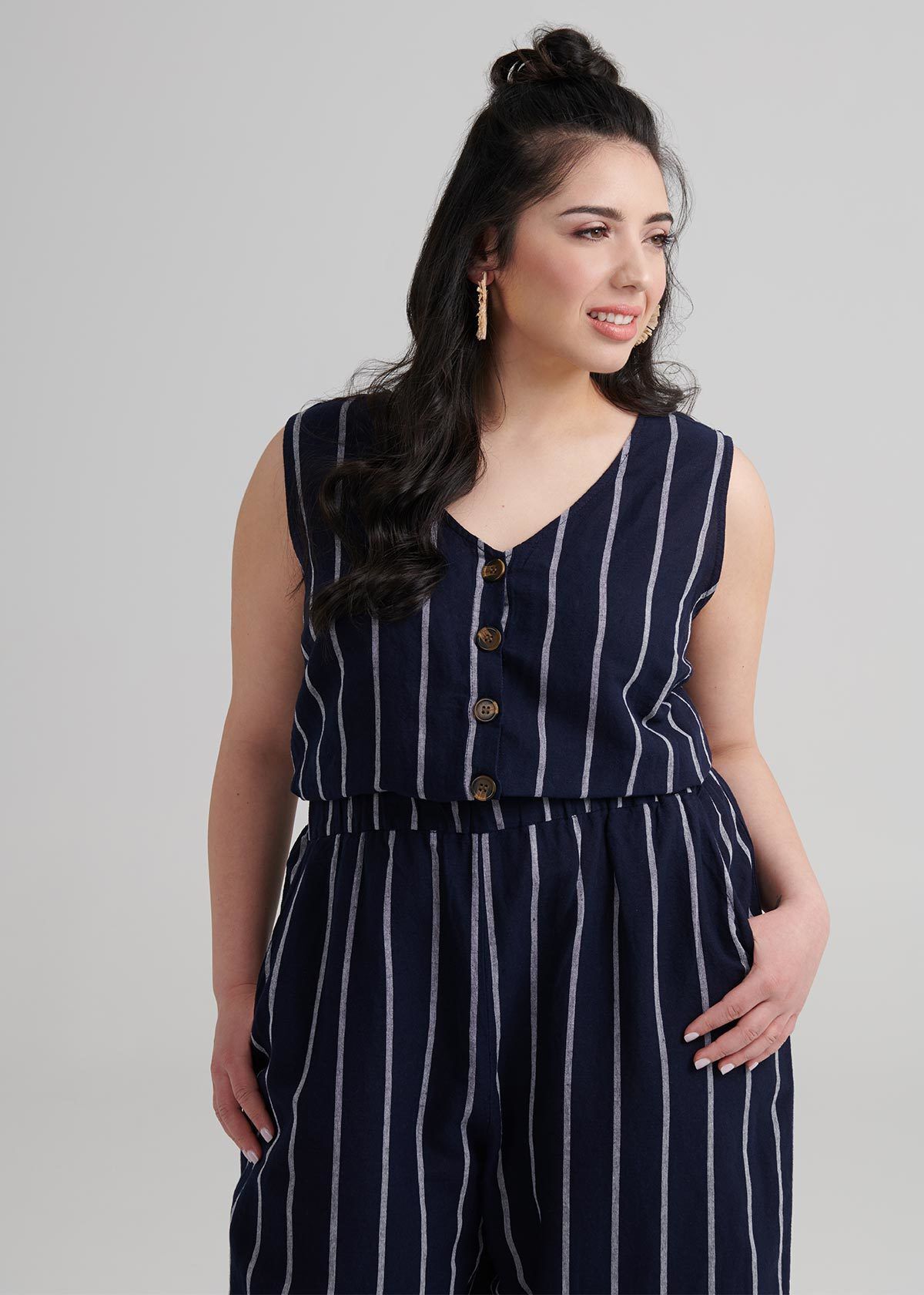 petite linen jumpsuit