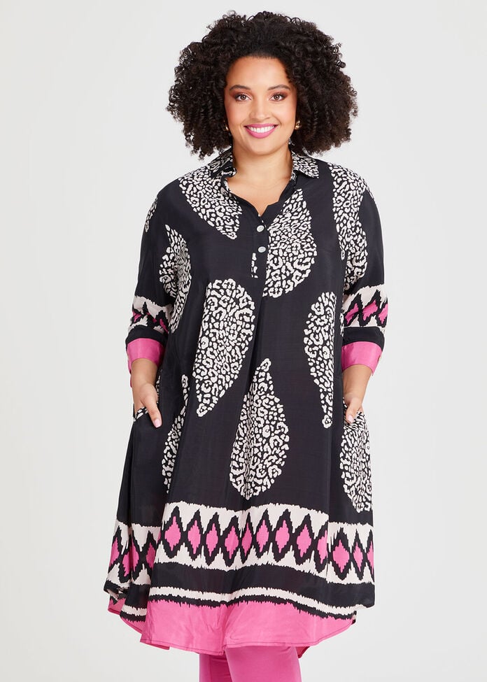 Revival Border Natural Swing Dress, , hi-res